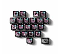 AMISENK Lovely Kitten Shape Keycaps With/Black Heart Motifs Customizable Option For Mechanical Keyboards PC Keycaps