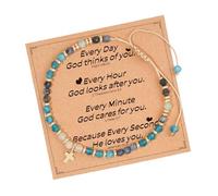 AMISENK Natural Stone Meet Bangle with Inspirational Message Card Faith Set Jewelry Present Hers Mom Sister Daughter Women's Jewelry for Special Occasions