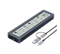 AMISENK NVMe HDDs Enclosure With Smartests Display Monitor Real Time Health Data Aluminum Heat Dissipation USB 3.2 10Gbps Type C/A Cable Aluminum Alloy Ssds Enclosure With Monitor