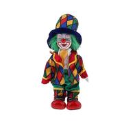 AMISENK Porcelain Clown Figurine Doll Circus Entertainer Sculpture With Colorful Costume Great For Home Office Shelf Display Decorative Clown Doll