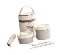 AMISENK Premium 410 Rustless Box With Insulated Lunch Container 4 Compartment Meal Canisters Oven And Introduction Heating Safe Impermeable Lunch Set For Adults Kids Rustless Mealbox Large Capacity