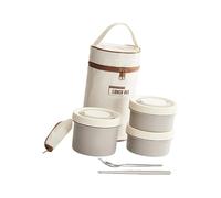 AMISENK Premium 410 Rustless Box With Insulated Lunch Container 4 Compartment Meal Canisters Oven And Introduction Heating Safe Impermeable Lunch Set For Adults Kids Rustless Mealbox Large Capacity