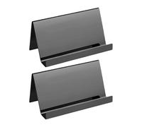 AMISENK Professional Stainless Steel Card Holder Open Desktop Organizers for Business Cards Office Desk Storage 2Pcs Stainless Steel Business Card Holder