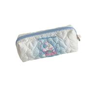 AMISENK Quilted Pencil Case Polyester Pen Pouches Light Weight Large Capacity Pen Organiser Travel Makeup Bag for School Quilted Pencil Case