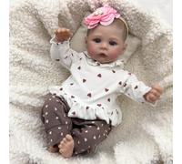 AMISENK Realistic Silicone Girl Baby Dolls 19inch With Flexible Joints For Kids Play Realistic New Borns Asleep Toy Soft Newborns Clothes For Eyes Open Girls That Look Like