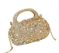 AMISENK Rhinestones Adorned Evening Shoulder Bag Evening Bag Premium PVC Handheld Purse Social Event Accessory Lightweight Practical PVC
