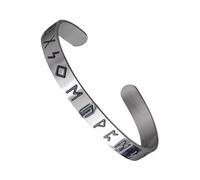 AMISENK Rustproof Letter with Easy On Off Designs Sturdy Stainless Steel Jewelry Stainless Steel Open Bangle