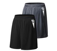AMISENK Set Of 2pcs Running Shorts Quick Dry Fabric Cooling Short Trousers For Workouts Tennis Gym Training Activewear Exercise Shorts