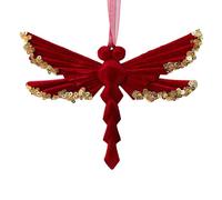 AMISENK Shatterproof Christmas Tree Decoration Sequins Velvety Deer/Butterfly/Snowflake/Wreath Pendant For Holiday Tree Mantels Christmas Decorations Wine Red Bowknot