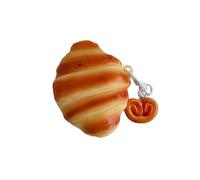 AMISENK Silicone Earphone Cover Whimsical Bread Shaped Case With Portable Keychain Suitable For Earbud Pro3 Bluetooth-compatible-compatible Earphone Case With Keychain