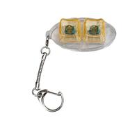 AMISENK Small 2 Keyboards Clicks Toy Keychain Mechanical Switches Tester For Training And Travel Companion Oval Keychain Keycap