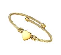 AMISENK Stainless Steel Cable Heart Stylish Alloy Jewelry for Women Fashionable Adjustable Chain for Daily Wear Trendy Heart Jewelry Her