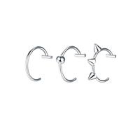 AMISENK Stainless Steel Clip on Lip Rings Punk Jewelry Punk Nose Rings Set Metal Texture for Alternative Fashion Enthusiasts Trendy Lip Accessory