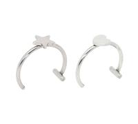 AMISENK Stainless Steel Clip on Lip Rings Punk Jewelry Punk Nose Rings Set Metal Texture for Alternative Fashion Enthusiasts Trendy Lip Accessory