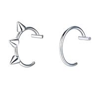 AMISENK Stainless Steel Clip on Lip Rings Punk Jewelry Punk Nose Rings Set Metal Texture for Alternative Fashion Enthusiasts Trendy Lip Accessory