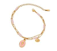 AMISENK Stylish Minimalist Sea Star Conch Shell Pendant Adjustable Wrist Chain Fashionable Jewellery Piece Everyday Wear Sea Shell Charm