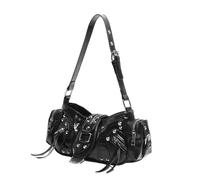 AMISENK Stylish Underarm Bag in Practical PU Shoulder Bags Handbag with Adjustable Strap for Everyday Use and Event Studded Gothic Handbag PU Leather