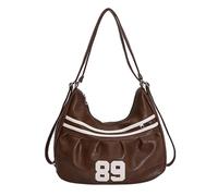 AMISENK Trendy Contrast Color Crossbody Bag Soft PU Travel Backpack Shoulder Bags Adjustable Strap For Girls Street Fashion Stylish Contrast Color Shoulder Bag