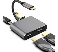 AMISENK Type C To 2 HDTV Splitter 4K Video Output Adapter For Laptop Multiple Work Expansion HUB Double Monitor USB C Hub For Laptop