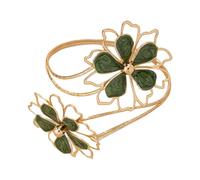 AMISENK Unique Floral Accent Arm Jewelry Lightweight Kirsite Feminine Charm Comfortable Fit Day to Night Wear Stylish Irregular Floral Armband