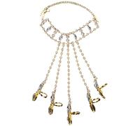 AMISENK Unisex Handchain Crystal Tassels Harness Wristband Adjustable Size Bangle Accessory for Men Women Wedding