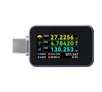 AMISENK USB C Meter Tester Electricity Current Tester USB C Battery Checker Electricity Current Voltmeter Ammeter Detector Mobile Digital Power Meter For Laptops