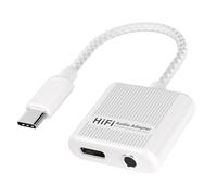 AMISENK USB C To 3.5mm Headsets And Charging Adapter With Fast Charging Capability For On Travelling Entertainment Adapter Type C