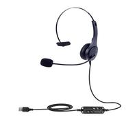 AMISENK USB Headsets Noise Cancelling Computer Headsets With Microphone And Quiet Button Design For Online Learning PC Gaming Headset With Noise Cancellation