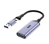 AMISENK USB Video Captures Card Digital Converters USB+Type C To HDTV Record Captures Device Grabbers For PC Laptop Livestreaming Device