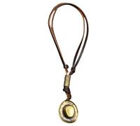 AMISENK Vintage Brown Leather Necklace Alloy Jewelry For Casual And Formal Outfit Lightweight Design Neckchain Stylish Jewelry Accessory