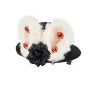 AMISENK Vintage Small Top Hat with Clip Rabbits Ears Soft Felt for Halloween Cosplay Photo Props and Elegant Outfit Accessories Victorian Vintage Cloche Hat Accessory