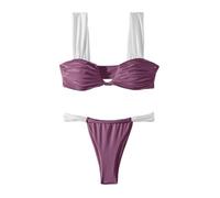 AMISENK Women Triangle Bkinis Set Pleated 2Pieces Swimsuits Bathing Suit Halters Bra Top With Thong Pant For Full Coveraged Highs Cut Highs Waist For With Skirt