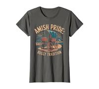 Amish Buggy - Classic Countryside Design T-Shirt, Women, Asphalt Grey, 3X-Large