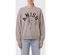 AMISH Cotton Crew-Neck Sweater with Logo - Size: M - female