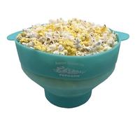 Amish Country Popcorn | Collapsible Silicone Microwave Popper with Customized ACP Logo | BPA and PVC Free Popcorn Bowl with Handles | Dishwasher Safe | Includes 2-2 oz Bags of Kernels (Teal)