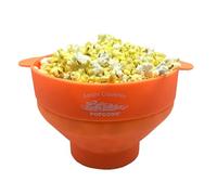Amish Country Popcorn | Collapsible Silicone Microwave Popper with Customized ACP Logo | BPA and PVC Free Popcorn Bowl with Handles | Dishwasher Safe | Includes 2-2 oz Bags of Kernels (Orange)