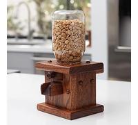 Amish Crafted Wooden Candy Dispenser - Amish Handmade Containers & Storage For Gummy Or Peanut- Wood Storage Gumball Machine For Skittles Or M&Ms - Cereal Dispenser Countertop (Harvest)