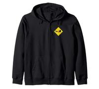 AMISH HORSE AND CARRIAGE BUGGY TRAFFIC WARNING SIGN Zip Hoodie