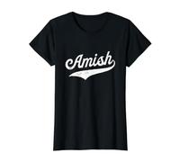 Amish - Retro Collegiate Nostalgic Sports University Style Value Graphic T-Shirt, Women, Black, XL