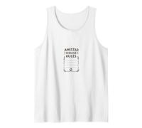 Amistad House Rules: Cozy Home Decor for Welcoming Spaces Tank Top, Men, White, L