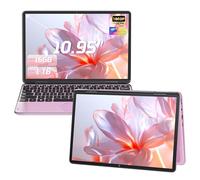 Amita 10.95’’ Pink 2-in-1 Touchscreen Laptop, FHD 1920x1200 IPS Display, 12th Gen N100 Processor, 16GB DDR4 RAM, 1TB M.2 SSD, 360° Flip Design, Portable Business Notebook for Students (Pink, 1TB)
