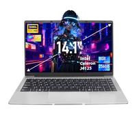 Amita 14" Silver Laptop FHD IPS Display Celeron J4125 8GB DDR4, 256GB SSD Laptop Notebook, Ultra-Thin|180° Opening|USB3.0|BT, Perfect for Study, Work (256G)