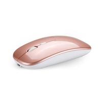 Amita Slim Ergonomic Mouse - Dual Connection Modes with Silent Clicks, Portable & Rechargeable, Long Battery Life, Precision Control for Work and Travel (Pink)