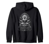 Amitabha Buddha Meditation Lotus Dharma Wheel Mandala Zip Hoodie