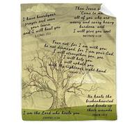 AMITAYUS Tree Healing Scripture Bible Verse Fleece Throw Sympathy Prayer Blanket Religious Christian Inspirational Gifts for Women Friends - 60''x80''