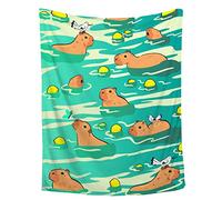 AMITAYUS Ultra Soft Flannel Fleece Twin Throw Blanket Capybara Warm Cozy Queen Blanket for Bed Couch 80"x60" for Adult