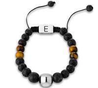 AMITER Baseball Bracelet with A-Z Letter, Tiger Eye Beaded Bracelet for Men Baseball Team Coach Son Dad Brother Friend as Birthday/Graduation/Back to School/Christmas Gifts, M, tiger eye