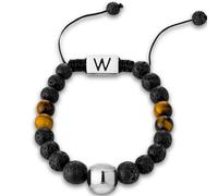 AMITER Baseball Bracelet with A-Z Letter, Tiger Eye Beaded Bracelet for Men Baseball Team Coach Son Dad Brother Friend as Birthday/Graduation/Back to School/Christmas Gifts, M, tiger eye