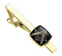 AMITER Masonic Tie Clip, Mens 2.2 inch Tie Bar Personalized Personalized Gift for Freemason Husband Father Boyfriend, Gold, 2.2 inch