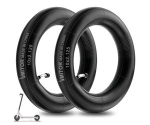 Amitor 10x2.125 Inner Tubes, 10 Inch Thickened Inflatable Replacement Inner Tube with Silver Valve 45°, Highly Elastic Butyl Rubber Electric Scooter Inner Tube 10x2.125 for Ninebot F20/F30/F40, 2PCS
